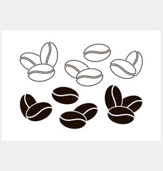 Coffee Bean Icon Isolated Stencil Food Drink