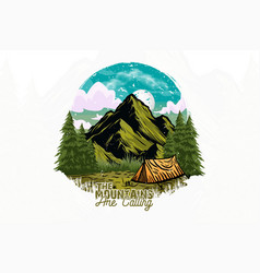 Mountains Are Calling Camping T Shirt Design