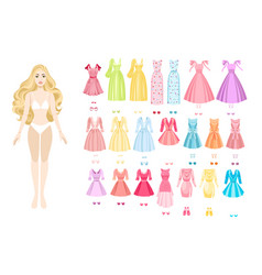 Fashion Doll Set With Different Colorful Dresses