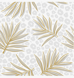 Neutral Beige Palm Leaves Seamless Pattern