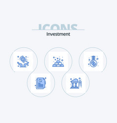 Investment Blue Icon Pack 5 Icon Design Money