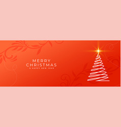 Merry Christmas Holiday Banner With Abstract