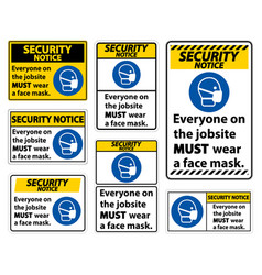 Security Notice Wear A Face Mask Sign Isolate