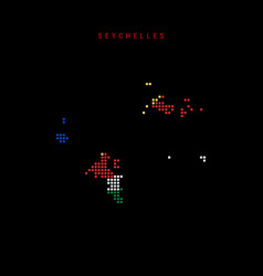 Square Dots Pattern Map Of Seychelles Dotted