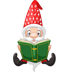 Cartoon Gnome Reading A Book