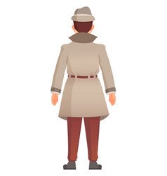 Detective Cartoon Character Rear View Retro Male