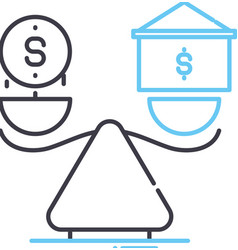 Financial Imbalance Line Icon Outline Symbol