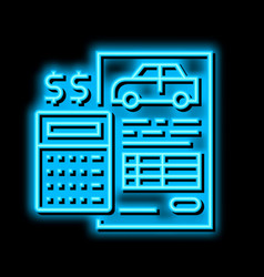 Financing Car Calculator Neon Glow Icon