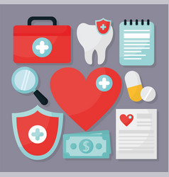 Nine Health Insurance Icons