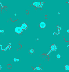 Pattern Five Types Viruses On A Turquoise