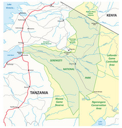 Road Map Serengeti National Park In Tanzania