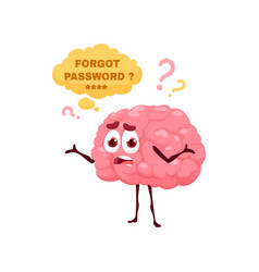 Forgot Password Cartoon Brain Character Access