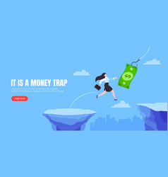 Money Trap Business Concept Young Adult