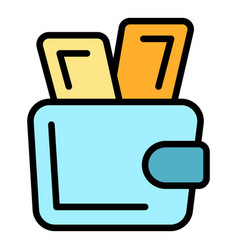 Full Money Wallet Icon Flat