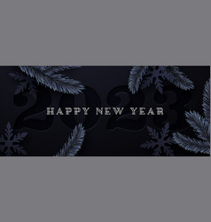 Happy New Year 2023 Paper Cut Winter Pine Card