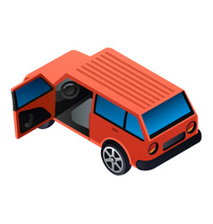 Open Door Suv Car Icon Isometric Style