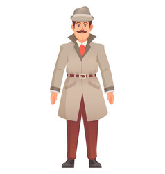 Retro Detective Character Cartoon Mystery Solve