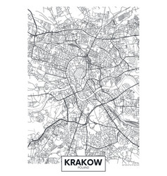 City Map Krakow Travel Poster Design