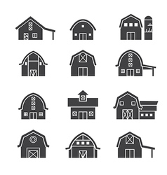 Farm building icon set Royalty Free Vector Image