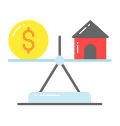 House And Dollar With Balance Scale Denoting