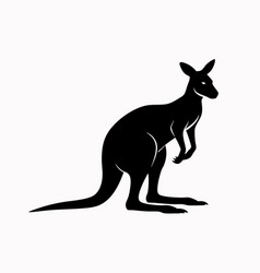 Kangaroo Full Black Silhouette I