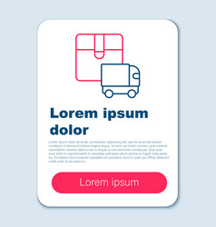 Line Delivery Cargo Truck Vehicle Icon Isolated On