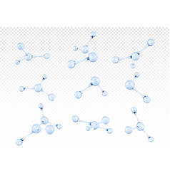 Set Of Transparent Glass Molecule Or Atom Models