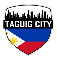 Taguig City Skyline Silhouette Philippines Flag