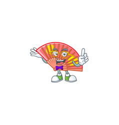 Cartoon Character Geek Red Chinese Folding Fan