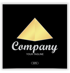 Luxury Gold Pyramid Logo Design Premium Elegant