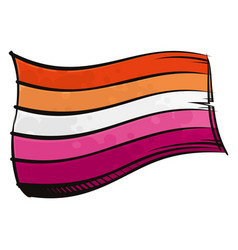 Painted Lesbian Community Flag Waving In Wind