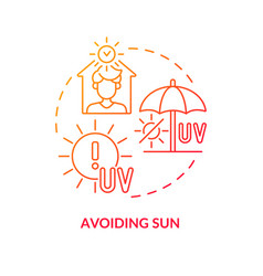 Avoiding Sun Concept Icon