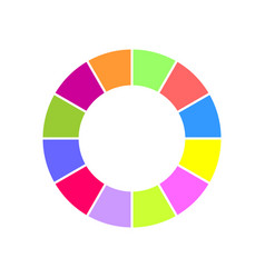 Donut Chart Colorful Circle Diagram Divided In 12