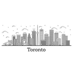 Outline Toronto Canada City Skyline With Modern