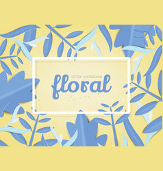 Pastel Blue Leaves Flat Lay Background