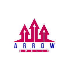 Three Arrows Up Logo Business Success Concept