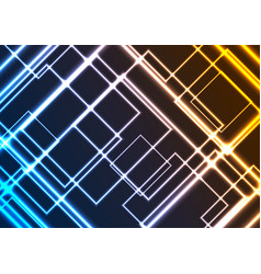 Abstract Glowing Neon Colorful Squares Background