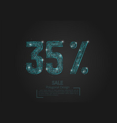 Abstract Isolated Blue 35 Percent Sale Concept