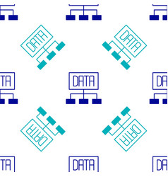 Blue Data Analysis Icon Isolated Seamless Pattern