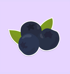 Cute Blueberry Fruit Sticker Clipart