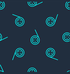 Green Line Yoyo Toy Icon Isolated Seamless Pattern