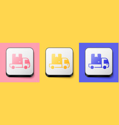 Isometric Delivery Cargo Truck Vehicle Icon