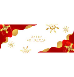 Merry Christmas Stylish Banner With 3d Giftbox