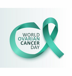 Ovarian Cancer Awareness With Teal Ribbon