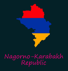 Flag Map Of Nagorno Karabakh Republic