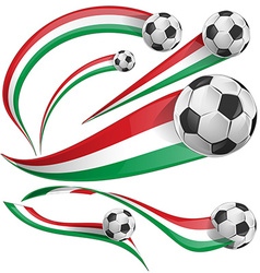 Italian And Mexican Flag With Soccer Ball