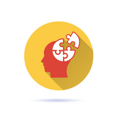 Mental Health Icon With Long Shadow For Graphic