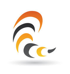 Orange And Black Abstract Bee Like Icon