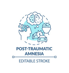 Post Traumatic Amnesia Turquoise Concept Icon