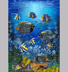 Underwater Card With Tropical Fish